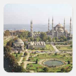Sticker Carré Vue du Sultan Ahmet Camii construit 1609-16