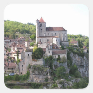 Sticker Carré Vue du village et de l'église (photo) 3
