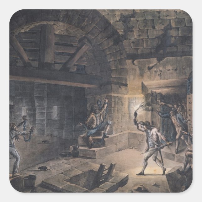 Sticker Carré Vue d'une cellule de la Bastille (Devant)