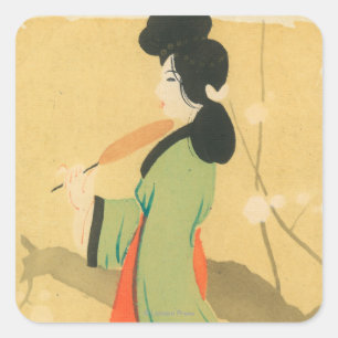 Sticker Carré Vue d'une Japonaise à ParisParis, France