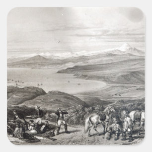 Sticker Carré Vue éloignée du volcan Aconcagua