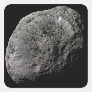 Sticker Carré Vue fausse couleur de la lune de Saturne Hyperion