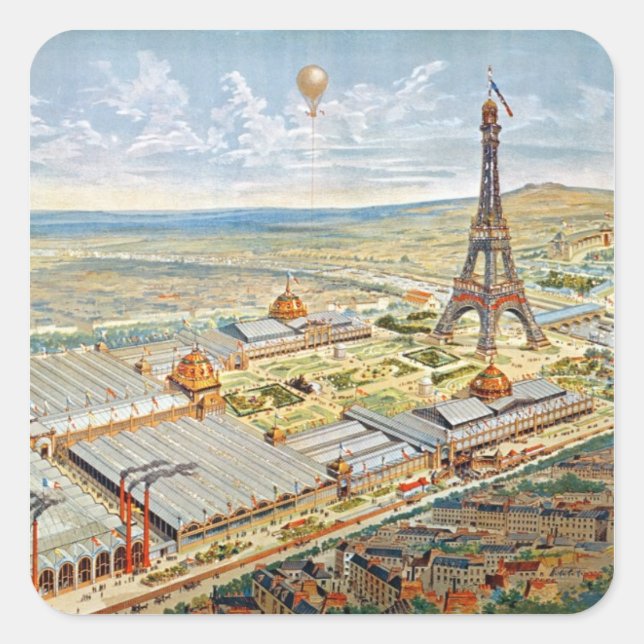 Sticker Carré Vue générale de l'exposition universelle (Devant)