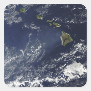 Sticker Carré Vue satellite de brouillard volcanique