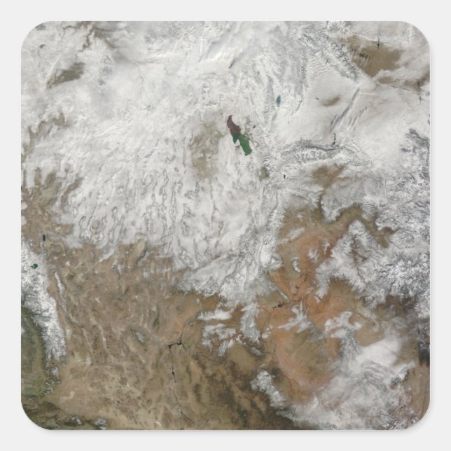 Sticker Carré Vue satellite sur l'ouest des États-Unis (Devant)