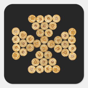 Sticker Carré Vue supérieure des cartouches de chasse