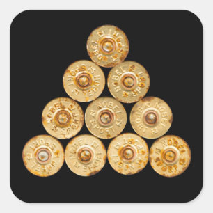 Sticker Carré Vue supérieure des cartouches de chasse