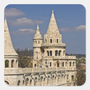 Sticker Carré Vue sur Budapest depuis la colline du château.
