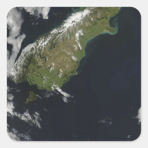 Sticker Carré Vue sur la plus grande partie de l'île sud de Nouv