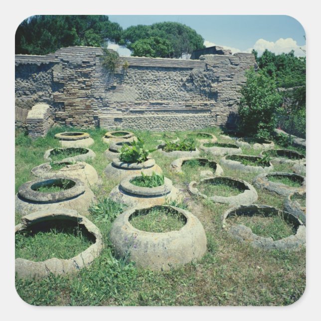Sticker Carré Vue sur les magasins (Devant)