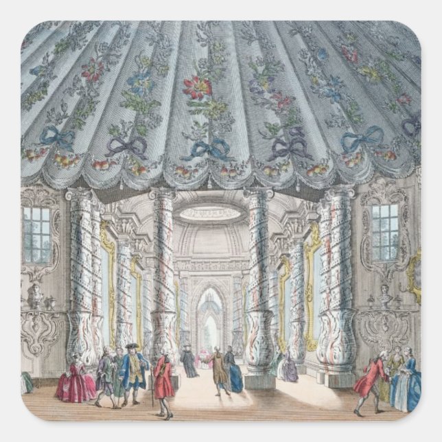 Sticker Carré Vue sur l'intérieur de l'élégante salle de musique (Devant)