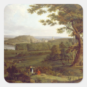 Sticker Carré Vue T31507 de au nord-ouest du château Howard,