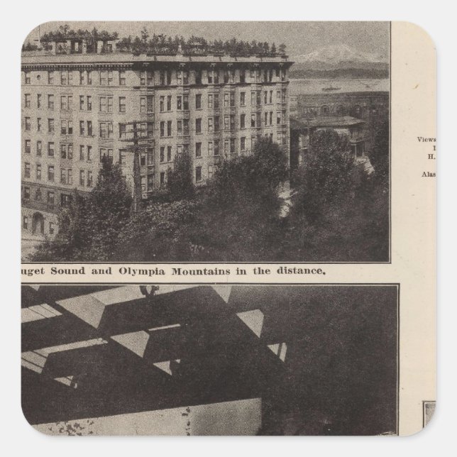 Sticker Carré Vues, Seattle (Devant)