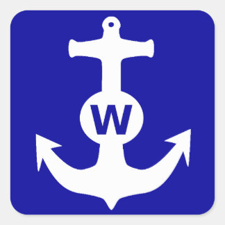 Sticker Carré W Ancre Wanchor Insult Drôle cadeau