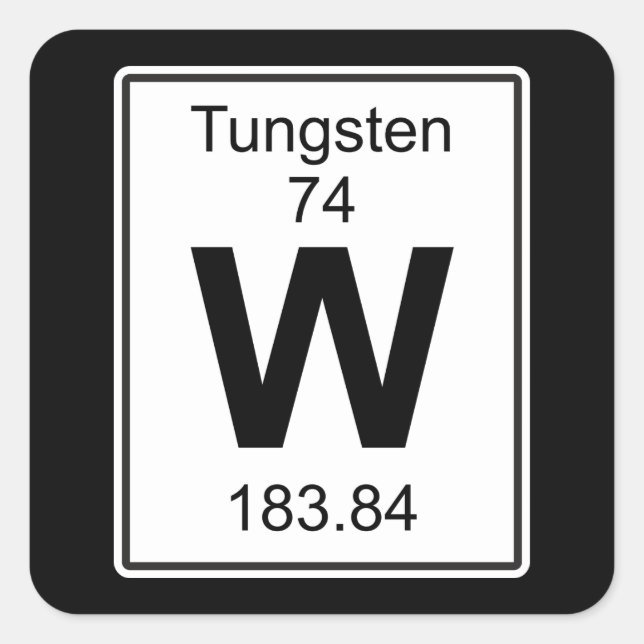 Sticker Carré W - Tungstène (Devant)