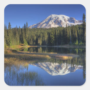 Sticker Carré WA, Parc national du Mont-Rainier, Mont-Rainier