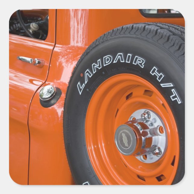 Sticker Carré WA, Seattle, Classic pick up. (Devant)