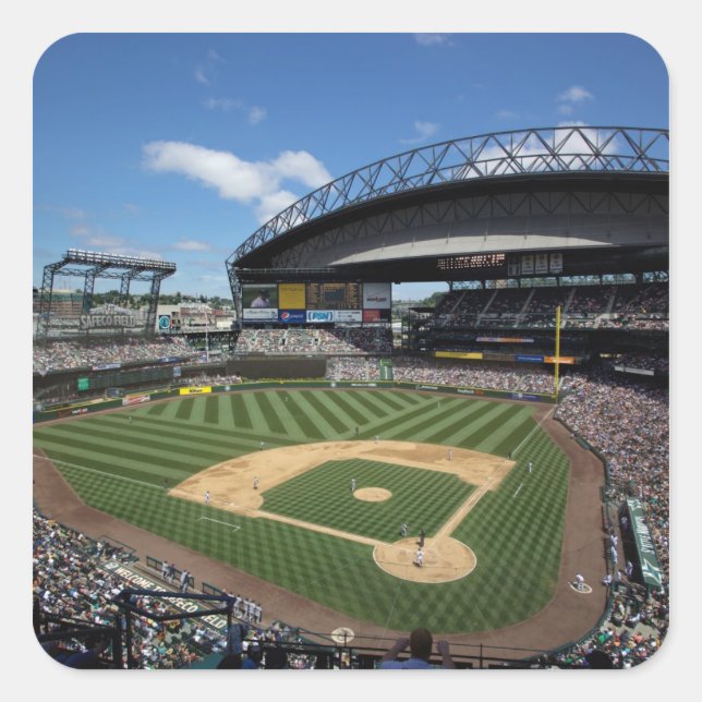 Sticker Carré WA, Seattle, Safeco Field, Mariners baseball (Devant)