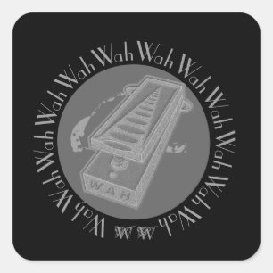 Sticker Carré Wah Wah Pedal Grey