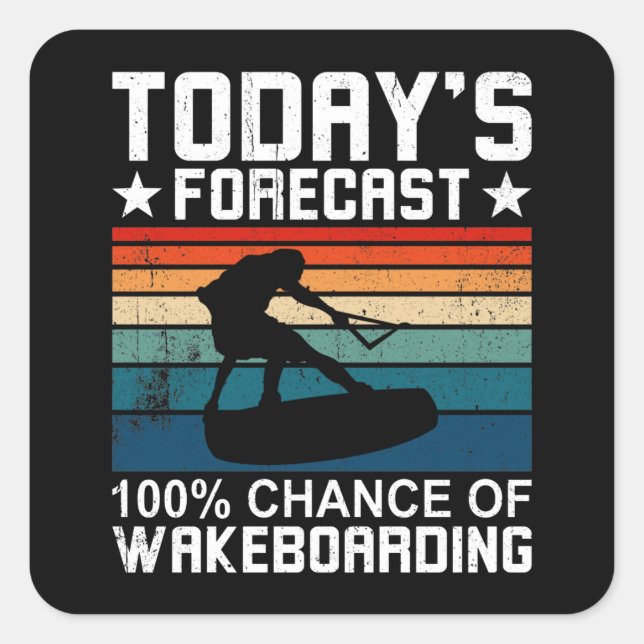 Sticker Carré Wakeboard and Wakeboarding Forecast (Devant)