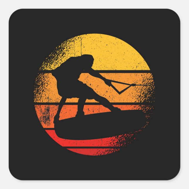 Sticker Carré Wakeboard Sunset Wakeboarding (Devant)
