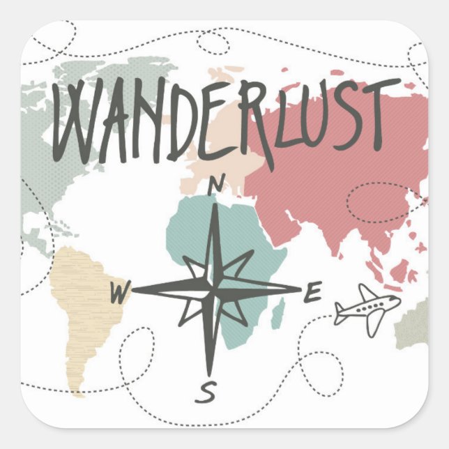 Sticker Carré Wanderlust (Devant)