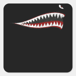 Sticker Carré Warhawk Nose Art Wwii Ww2 Airplane