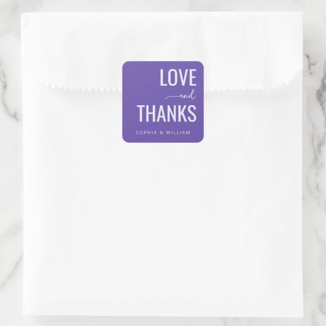Sticker Carré Warm Purple Typographic Gratitude (Sac)