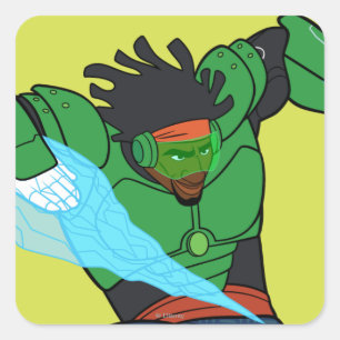 Sticker Carré Wasabi surchargé