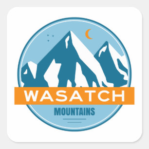 Sticker Carré Wasatch Mountains Utah