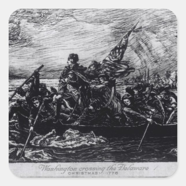 Sticker Carré Washington Crossing the Delaware (Devant)