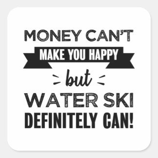 Sticker Carré Water Ski vous rend heureux cadeau amusant