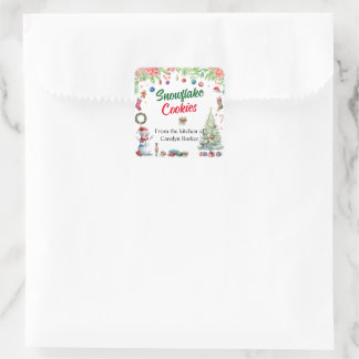 Sticker Carré Watercolor Christmas Holiday From the Kitchen