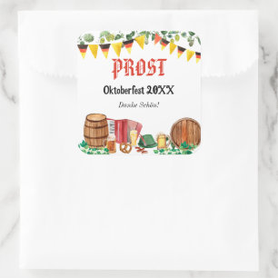 Sticker Carré Watercolor Oktoberfest Allemagne