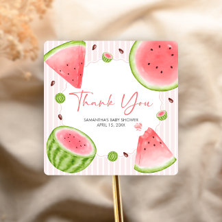 Sticker Carré Watermelon Baby Shower
