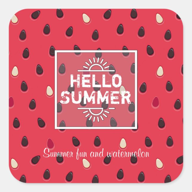 Sticker Carré Watermelon Pattern | Personalized (Devant)