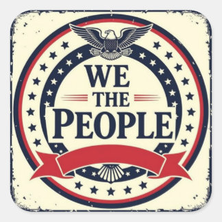 Sticker Carré We the people classic American emblem 