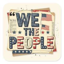 We the people vintage patriotic collage