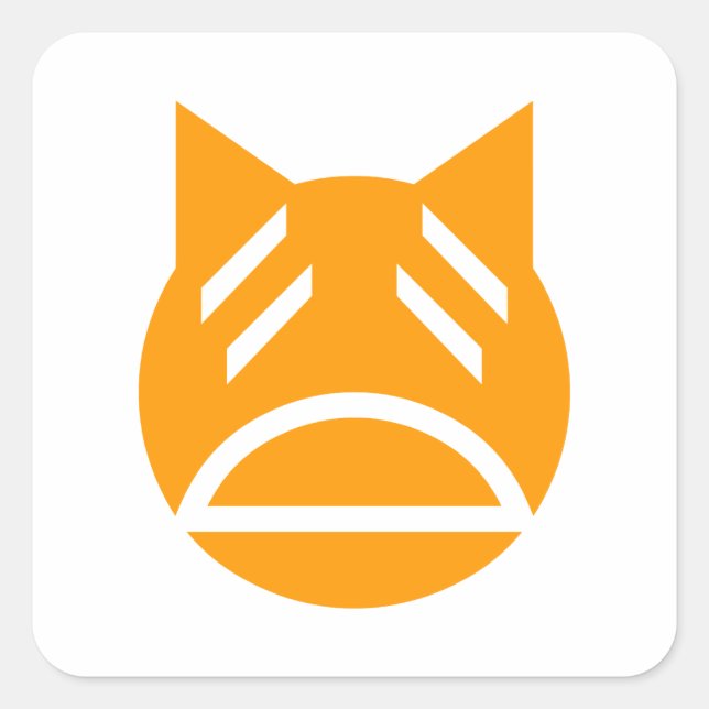 Sticker Carré Weary Emoji Cat (Devant)