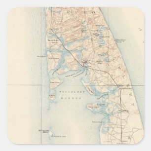 Sticker Carré Wellfleet, le Massachusetts