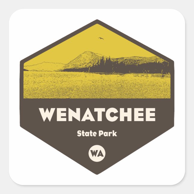 Sticker Carré Wenatchee State Park Washington (Devant)