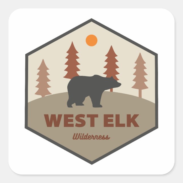 Sticker Carré West Elk Wilderness Colorado Ours (Devant)