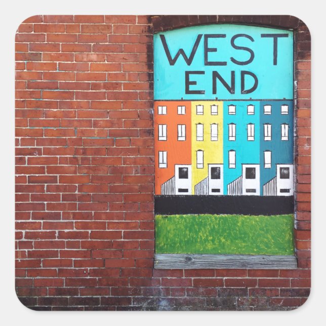 Sticker Carré west end city wall art (Devant)