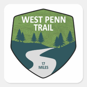 Sticker Carré West Penn Trail Pennsylvanie
