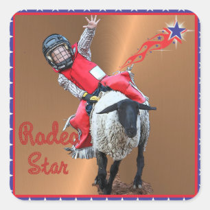 Sticker Carré Western Rodéo Star Mutton Busid