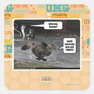 Sticker Carré whassup, George ?