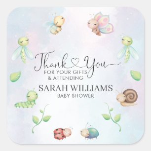 Sticker Carré Whimsical A Little Log Rainbow Merci