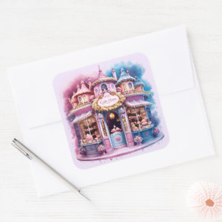 Sticker Carré Whimsical Cake Shop My Little Princess Cakes