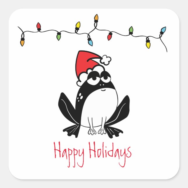 Sticker Carré Whimsical Christmas Frog (Devant)