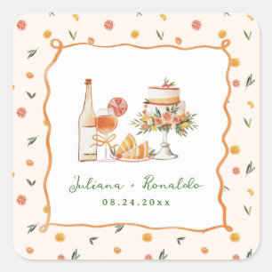 Sticker Carré Whimsical Italien Citrus Mariage